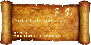 Peity György névjegykártya