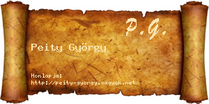 Peity György névjegykártya
